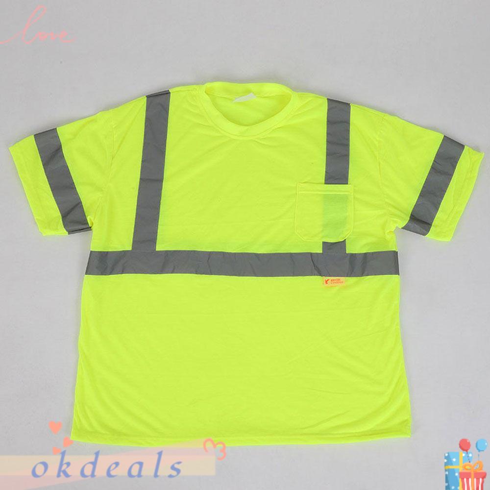 OKDEALS Áo Bảo Hộ An Toàn Không Tay Phản Quang Một Kích Thước Màu Vàng