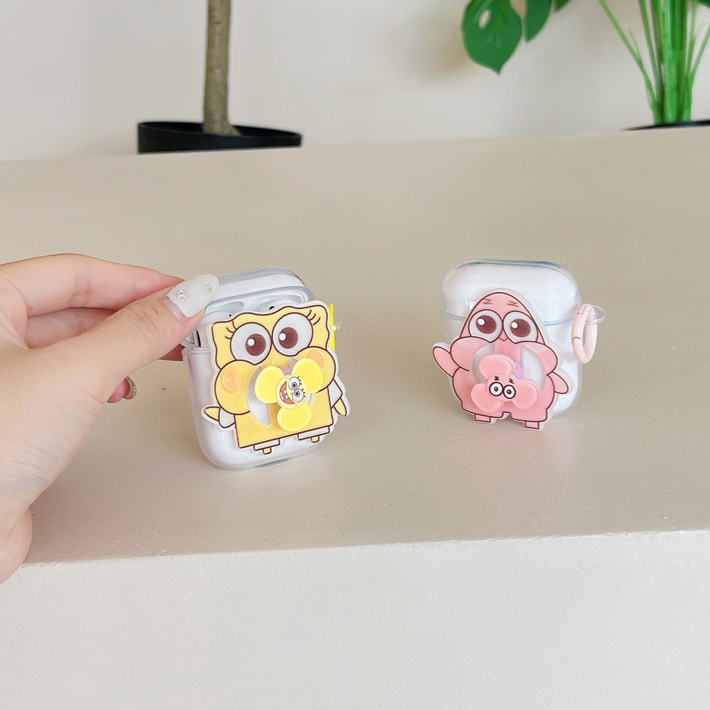 Vỏ Bảo Vệ Hộp Sạc Tai Nghe AirPods 1 2 pro2 2022 Gen3 Trong Suốt Họa Tiết Hoạt Hình 3D Kèm Móc Treo Tiện Dụng