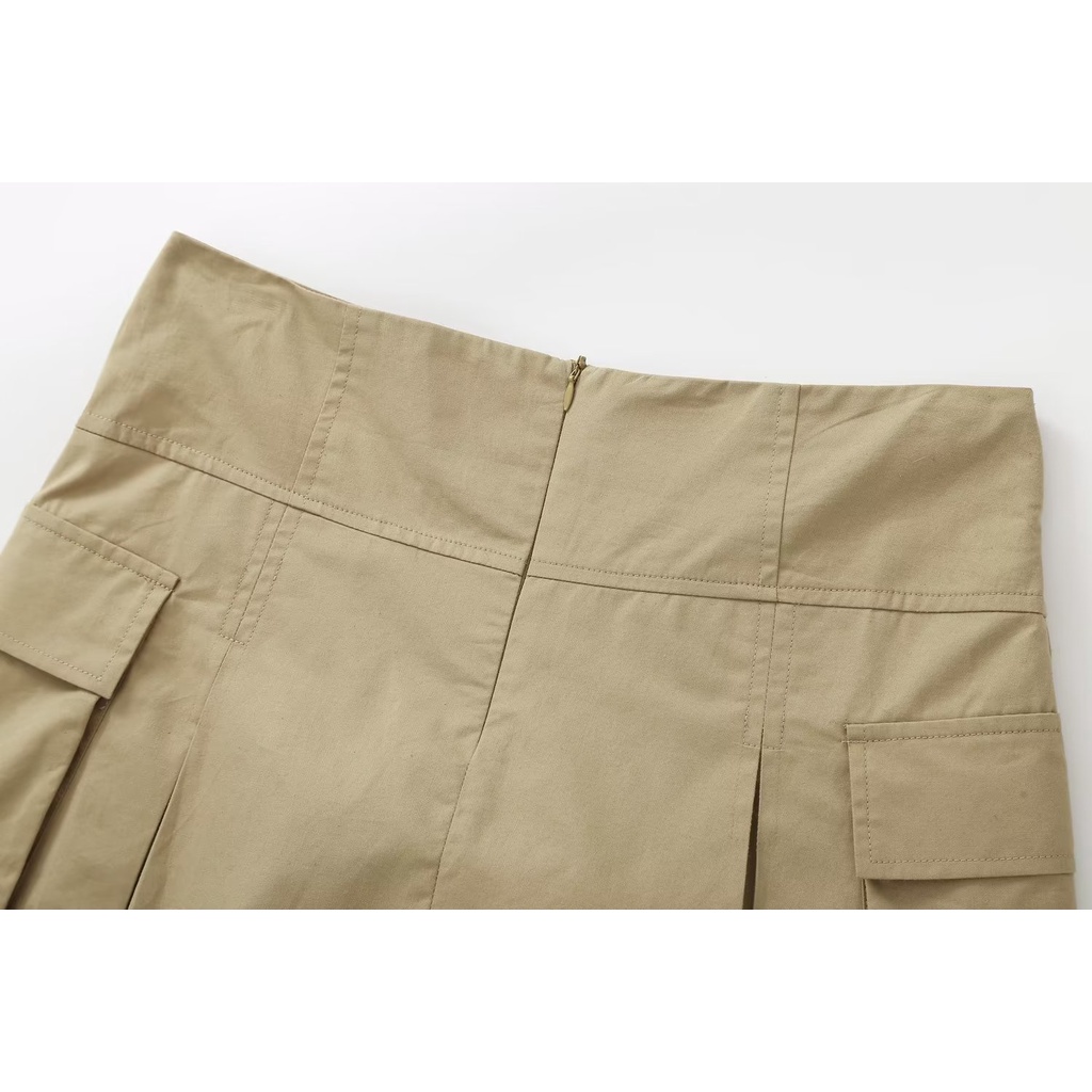 Uibey Chân Váy Lửng Có Túi Màu Trơn Thời Trang 127