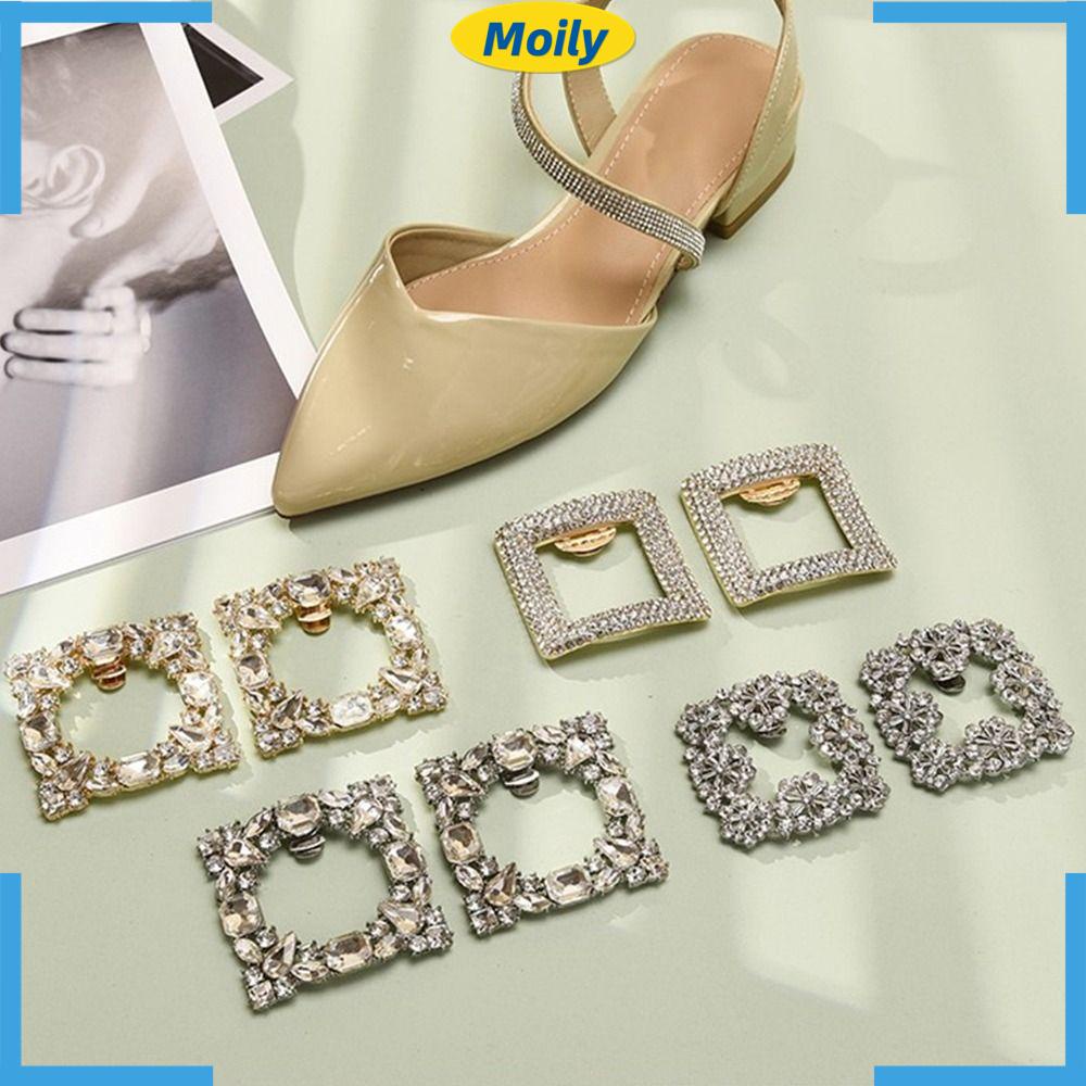 MOILYVN 1 Cặp Kẹp Giày Cao Gót Đính Đá Pha Lê Charms