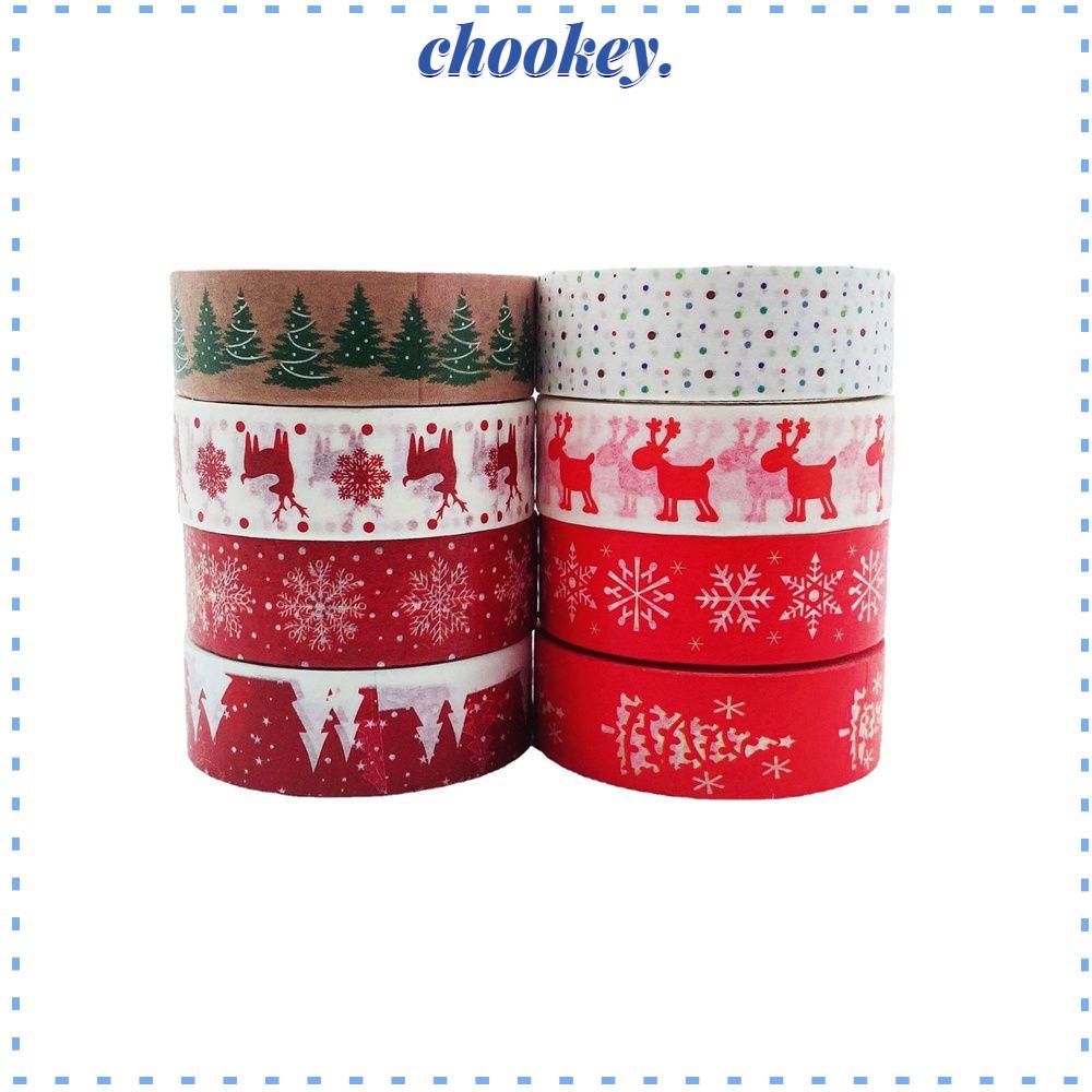 CHOOKEY Băng Keo Trang Trí Giáng Sinh 6 Kiểu 15mmX10M