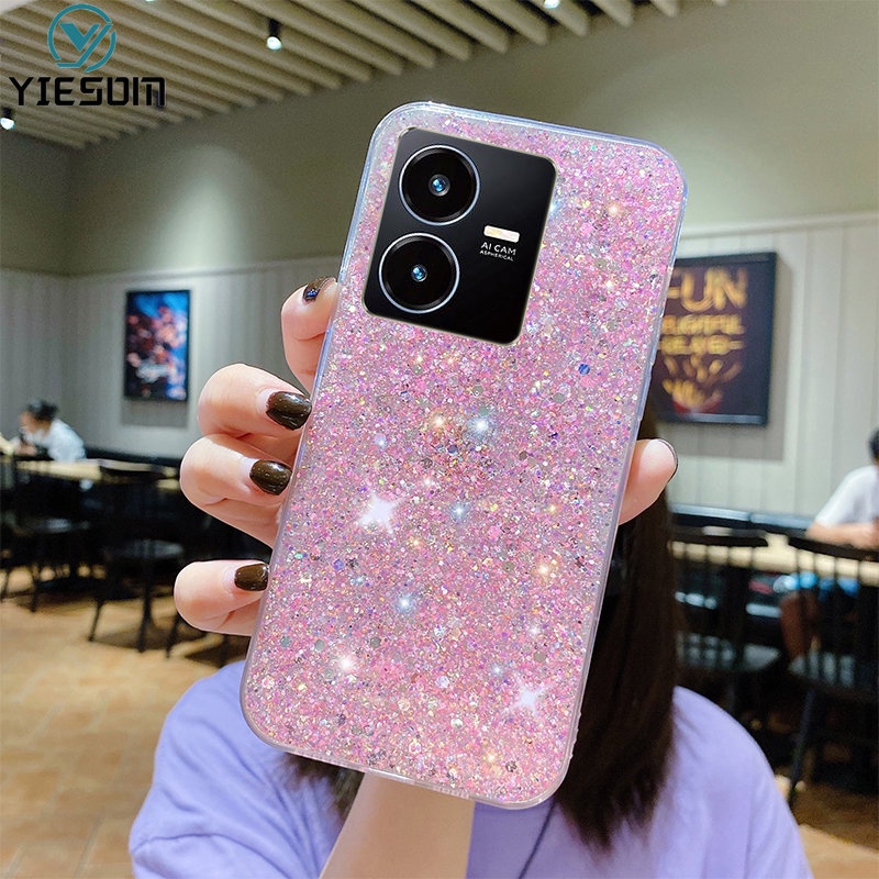 Ốp Điện Thoại TPU Silicon Mềm Đính Sequin Lấp Lánh Sang Trọng Vivo Y02 / 02A / 02S / 35 / 22 / 22S / 15S / 15A / 01 / 21S / 21T / 2