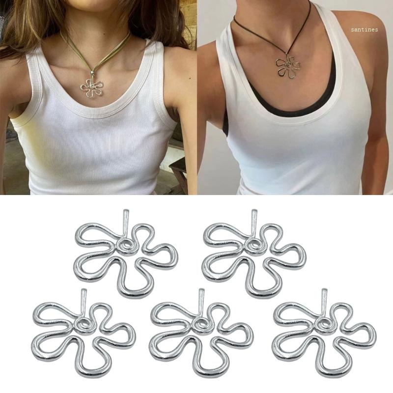 Set 5 Mặt Vòng cổ Hình Hoa Rỗng Bằng Hợp Kim Mate