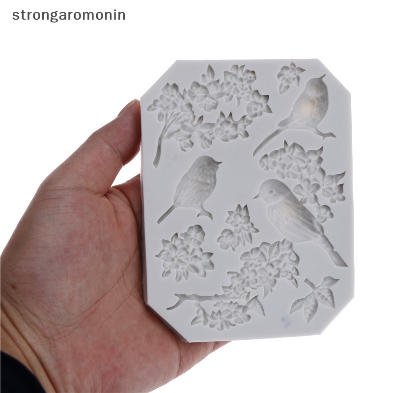 Khuôn Silicone Làm Bánh Tạo Hình Chim Và Hoa Độc Đáo Tiện Dụng