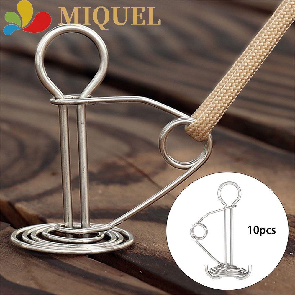 MIQUEL Bộ 10 Đinh Tán Hình Xoắn Ốc Bằng Thép Không Gỉ Chịu Lực Tốt Dùng Cắm Trại