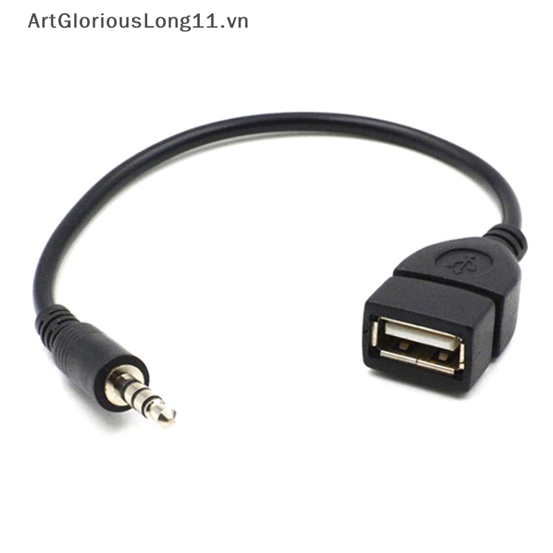 Dây Cáp Chuyển Đổi Đầu Cắm 3.5Mm AUX / MP3 Sang Cổng USB 2.0 Cho Xe Hơi
