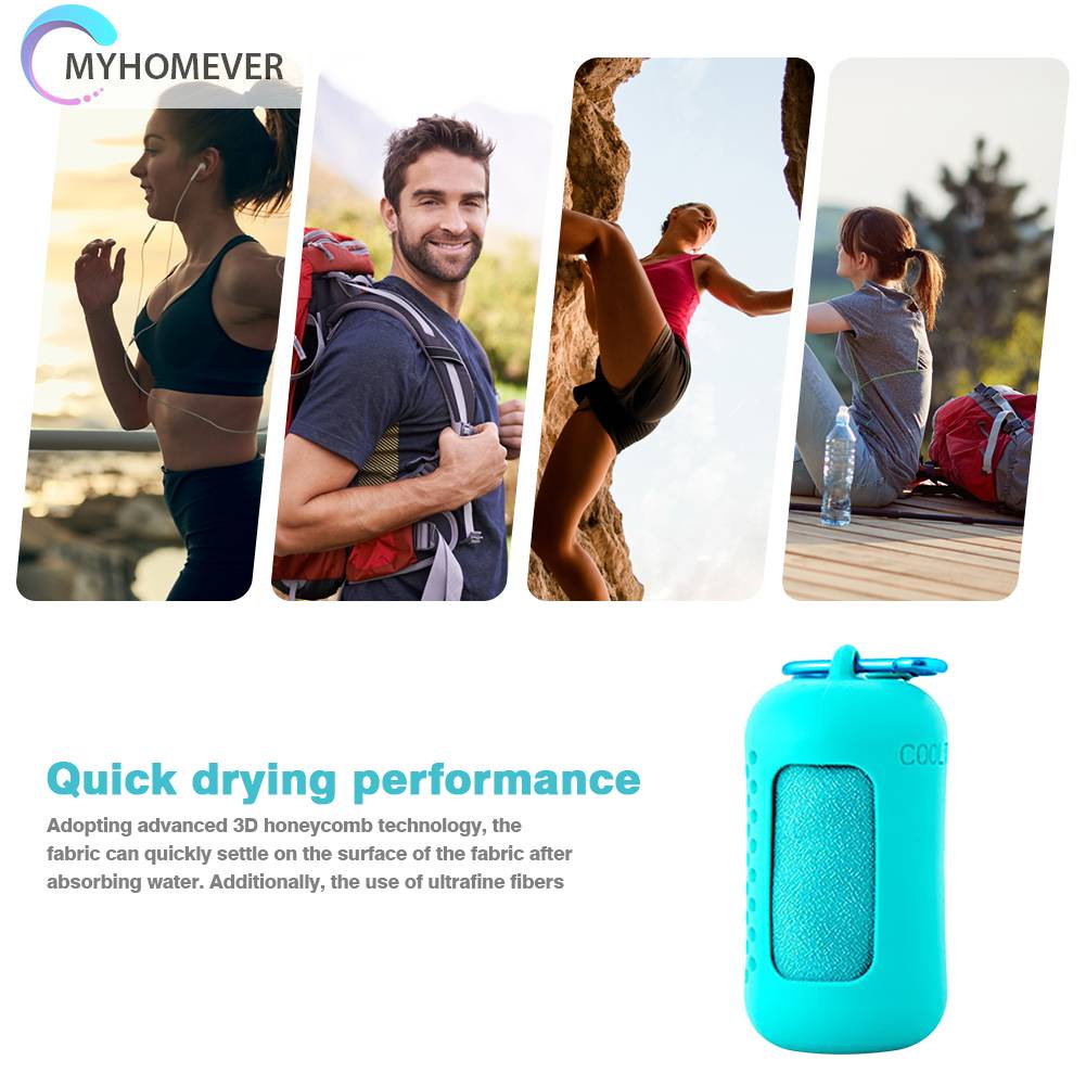 Khăn Lau Khô Nhanh Bằng Sợi Micro Kèm Móc Tiện Dụng Cho Mùa Hè