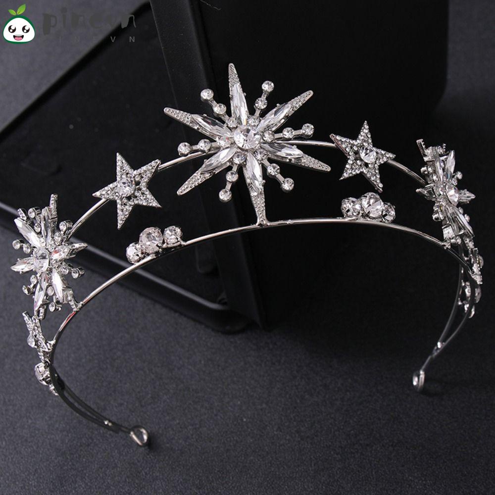 PINEVN Vương Miện Công Chúa 6 Điểm Màu Sắc Xinh Xắn Cho Cô Dâu