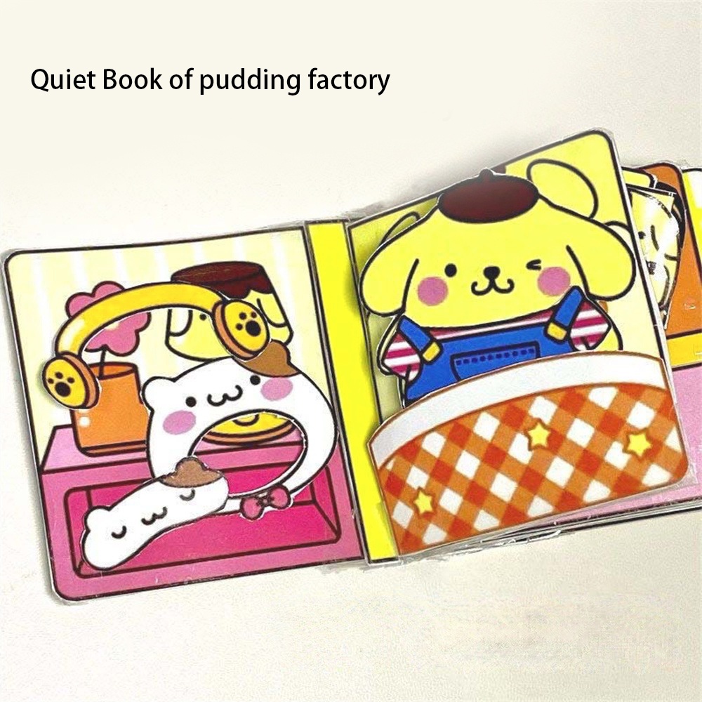 Sách đồ chơi mini cinnamon dog diy dollhouse paper doll children quiet book dress up game book big-eared dog art handmade toy book