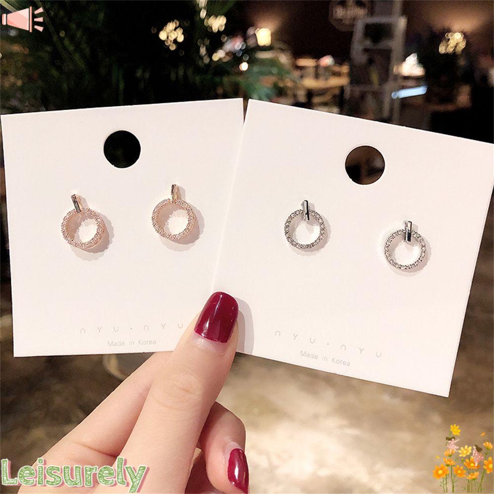 LEILY Bông Tai Ngắn Kiểu Dáng Đơn Giản Hợp Thời Trang