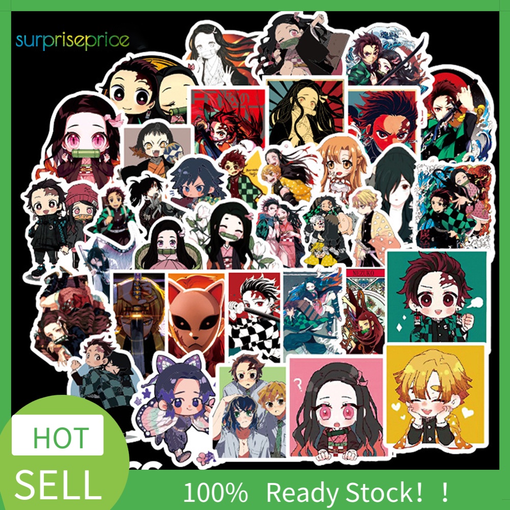 Set 50 Miếng Dán Anime Graffiti Chống Thấm Nước Trang Trí Ván Trượt / Xe Hơi / Guitar