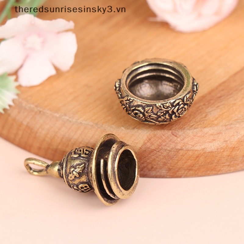 # # Bình Đựng Thuốc / Móc Khóa Xe Hơi Bằng Đồng Thau Hình Quả Bầu May Mắn Thời Trang