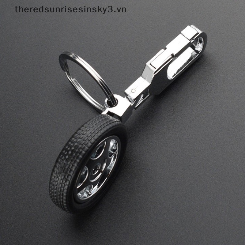 # # Móc Khóa Kim Loại Hình Bánh Xe Hơi Cổ Điển Vui Nhộn Sáng Tạo Có Thể Xoay Được Thời Trang
