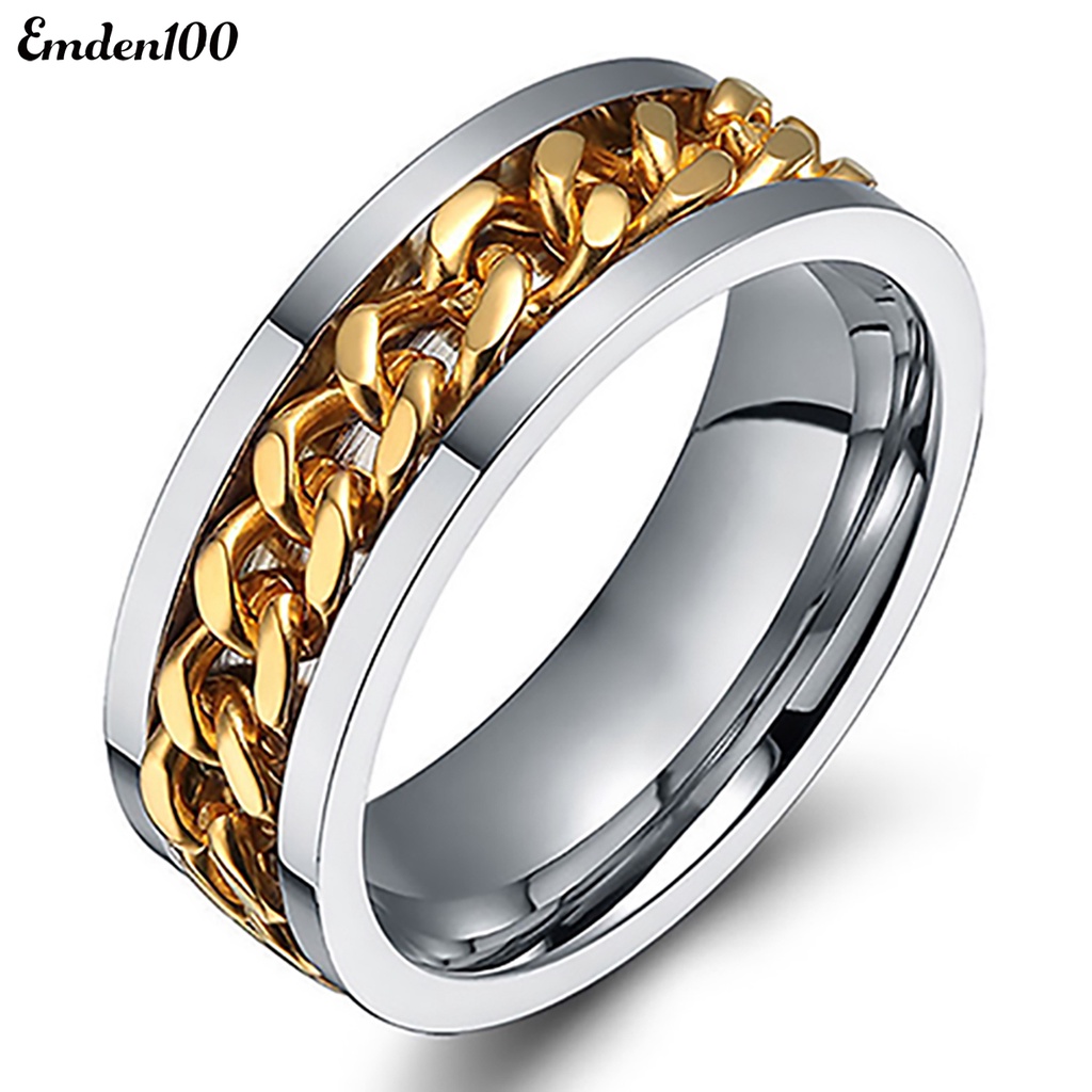 Nhẫn Dây Xích Bằng Thép Không Gỉ Cho Nam &amp; Nữ