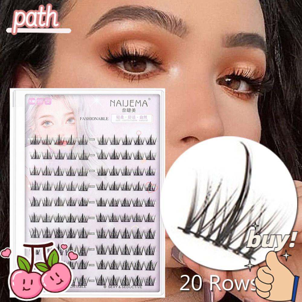 PATH Hộp 20 Hàng Lông Mi Giả Mềm Mại Dành Cho Nữ DIY