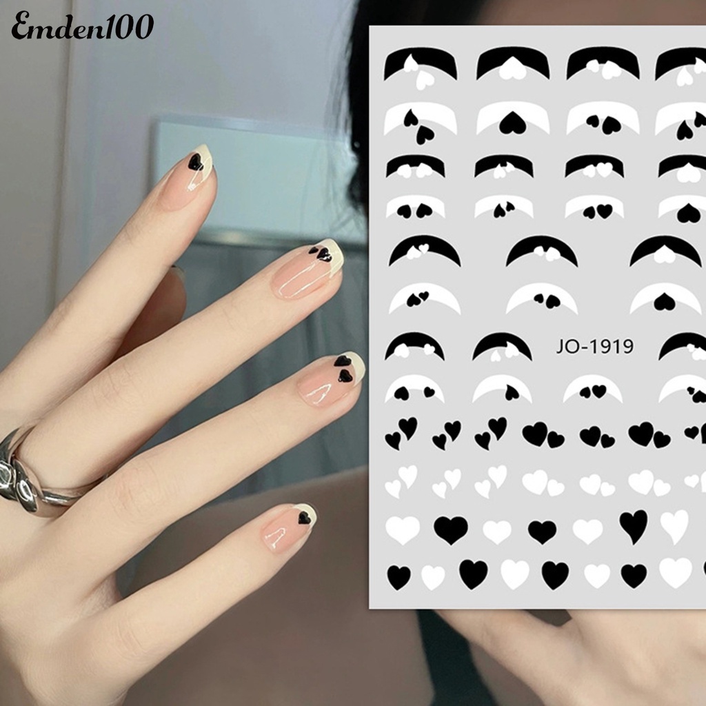 Miếng Dán Móng Tay Tự Dính Chống Thấm Nước Họa Tiết Trái Tim
