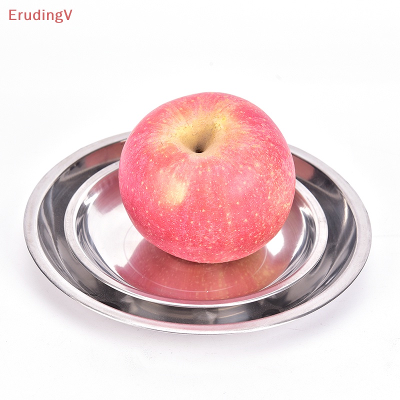 Đĩa Tròn Đựng Thức Ăn Đường Kính 14-26cm Bằng Thép Không Gỉ