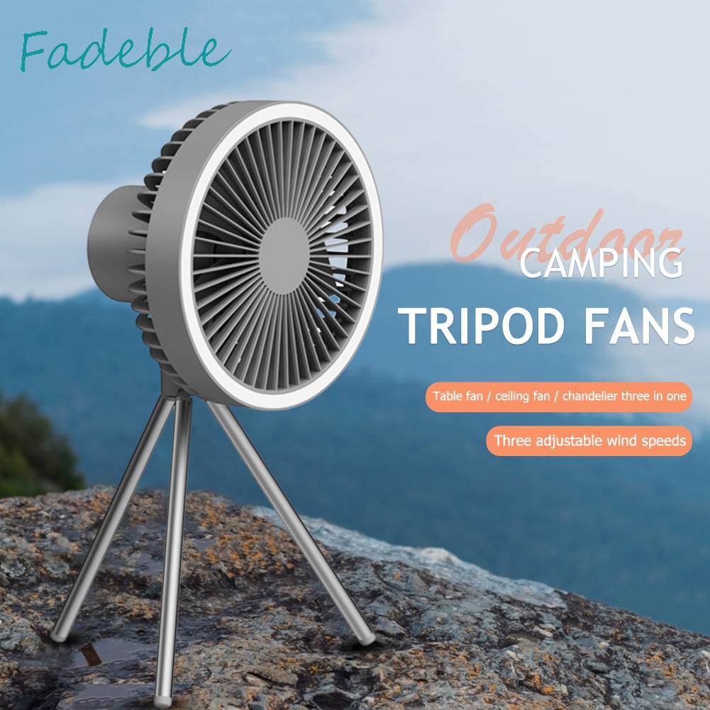 Quạt Cắm Trại 3 Tốc Độ 4000mAh / 10000mAh Có Thể Sạc Lại Bằng Cổng USB