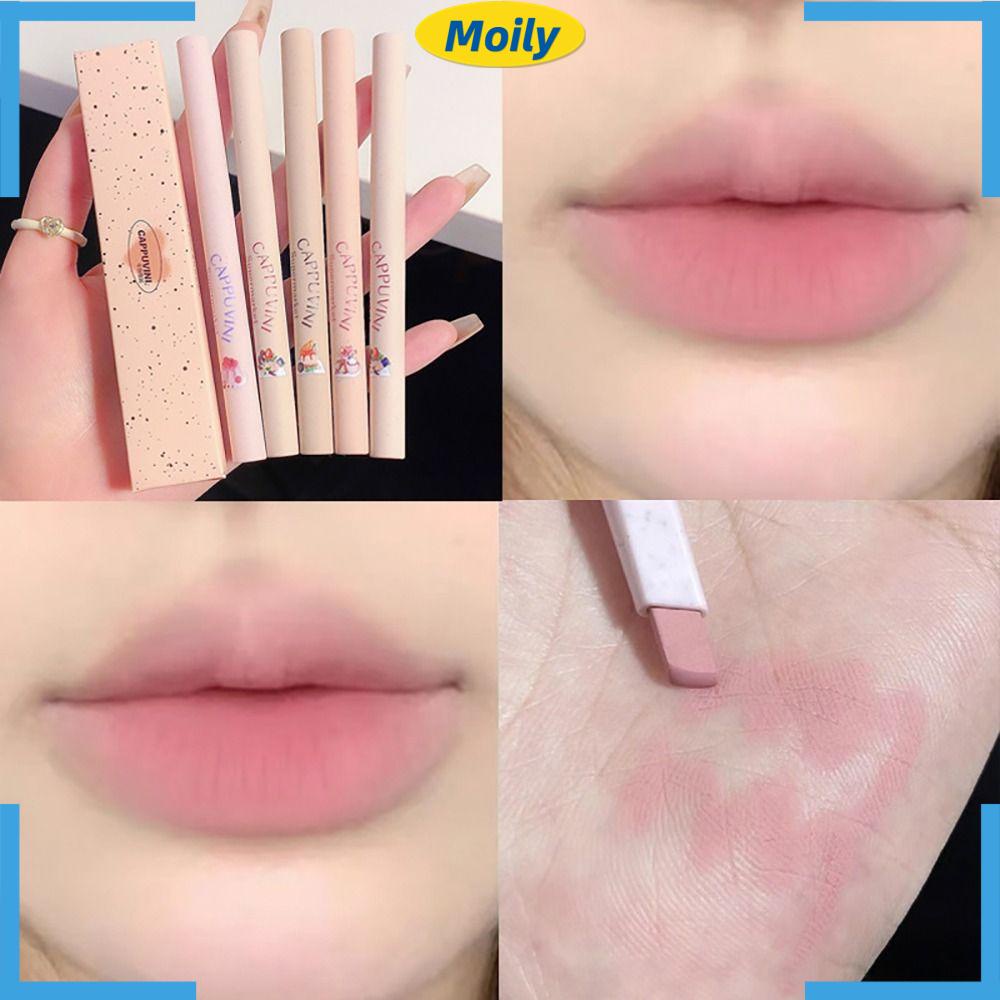 MOILYVN Son Môi Dạng Bút Mềm Mượt Lâu Trôi Chống Dính Cốc Với 5 Màu Lự