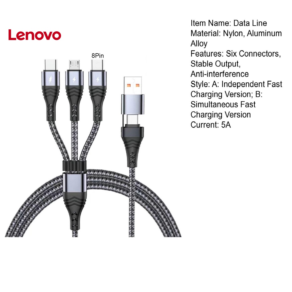 Dây Cáp Sạc Truyền Dữ Liệu Tốc Độ Cao 5A 6 Trong 1 USB Sang Type C Cho Huawei