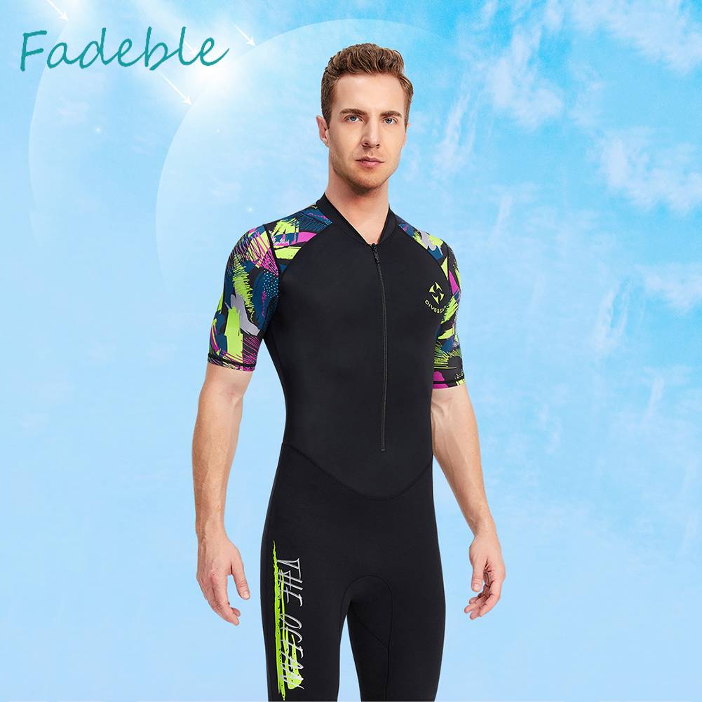 Bộ Đồ Lặn Toàn Thân Chống Tia UV Cao Su Tổng Hợp Có Khóa Kéo Trước Dày 1.5MM