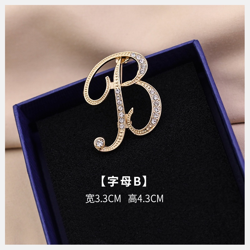 Ghim Cài Áo Hình Chữ Cái Đính Đá Nhân Tạo Thời Trang