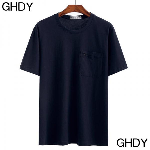 Áo Thun Cotton Tay Ngắn Có Túi Plus Size Thời Trang Mùa Hè Cho Nam Trung Niên