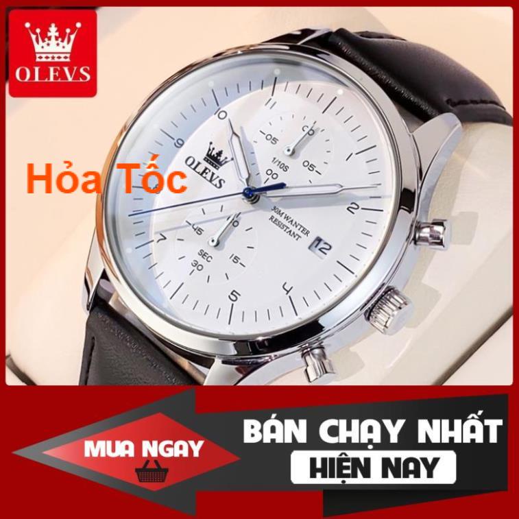 [TOP SALE] OLEVS 2880 Đồng hồ nam chính hãng Dây da có chức năng Lịch chống nước phát sáng Mặt số | BigBuy360 - bigbuy360.vn