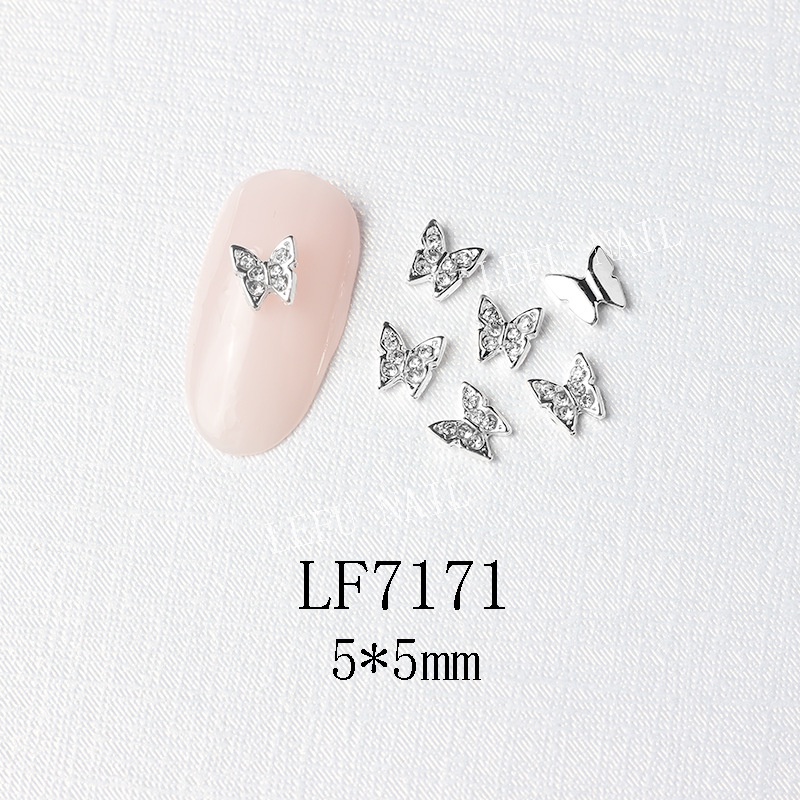 Đồ trang trí móng Phụ Kiện Trang Trí Móng Tay mini Hình Bướm Bằng Kim Loại Ba Chiều Phong Cách Mới