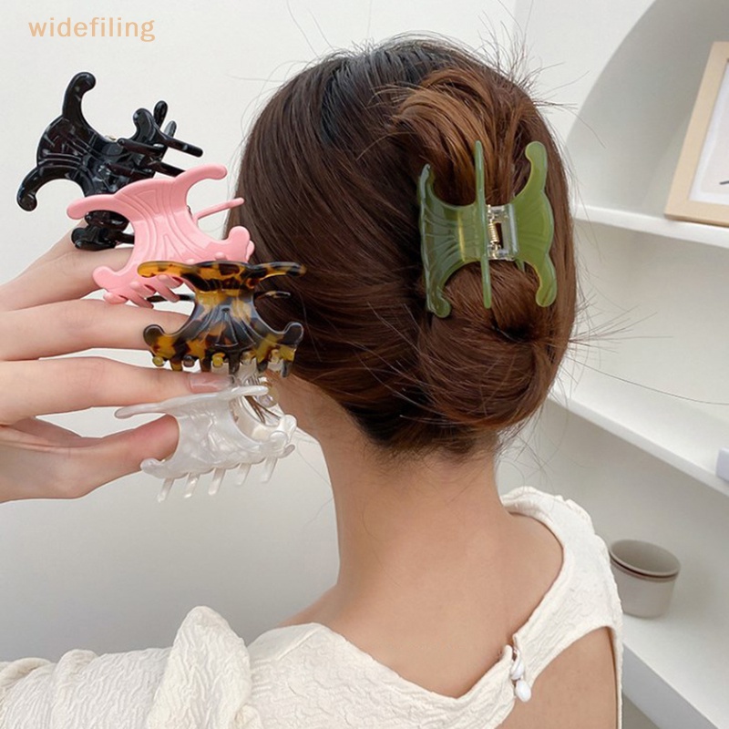 1 Kẹp Tóc Cá Mập / Bướm / Hình Học Họa Tiết Da Báo