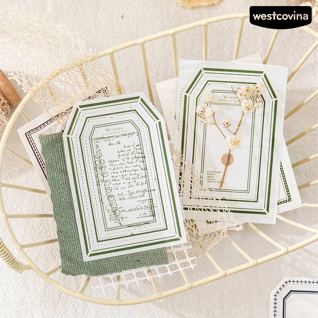 [WSTN]✎Set 30 Tấm Giấy Kraft Phong Cách Vintage Nhiều Màu Sắc Dùng Để Trang Trí Sổ Tay