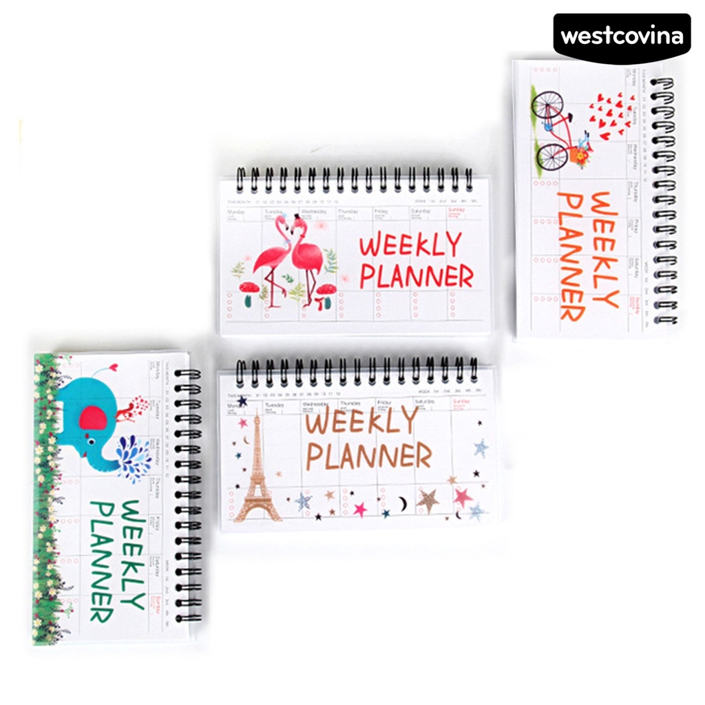 [WSTN]✎Set 50 Tờ Giấy PP Sắp Xếp Kế Hoạch Hàng Tuần Họa Tiết Hoạt Hình Bằng Kim Loại