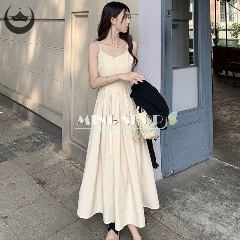 Đầm Dài Dáng Chữ A Không Tay Phong Cách Pháp Thời Trang Mùa Hè Nhẹ Nhàng Cho Nữ