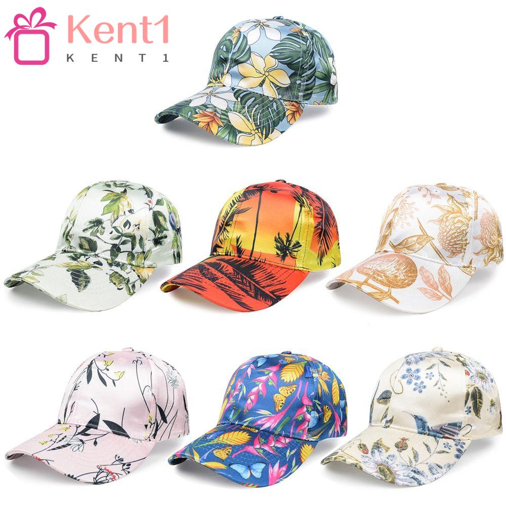 KENT1 Mũ Lưỡi Trai Chống Nắng Tia UV In Họa Tiết Hoa Thời Trang Xuân Hè