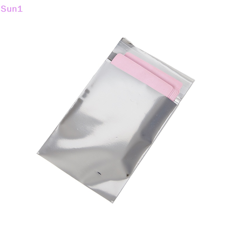 Sun1 > Túi Zip Lá Nhôm Phẳng Có Thể Đóng Lại Chống Nước Đựng Thẻ Màu Bạc Bảo Vệ Tốt