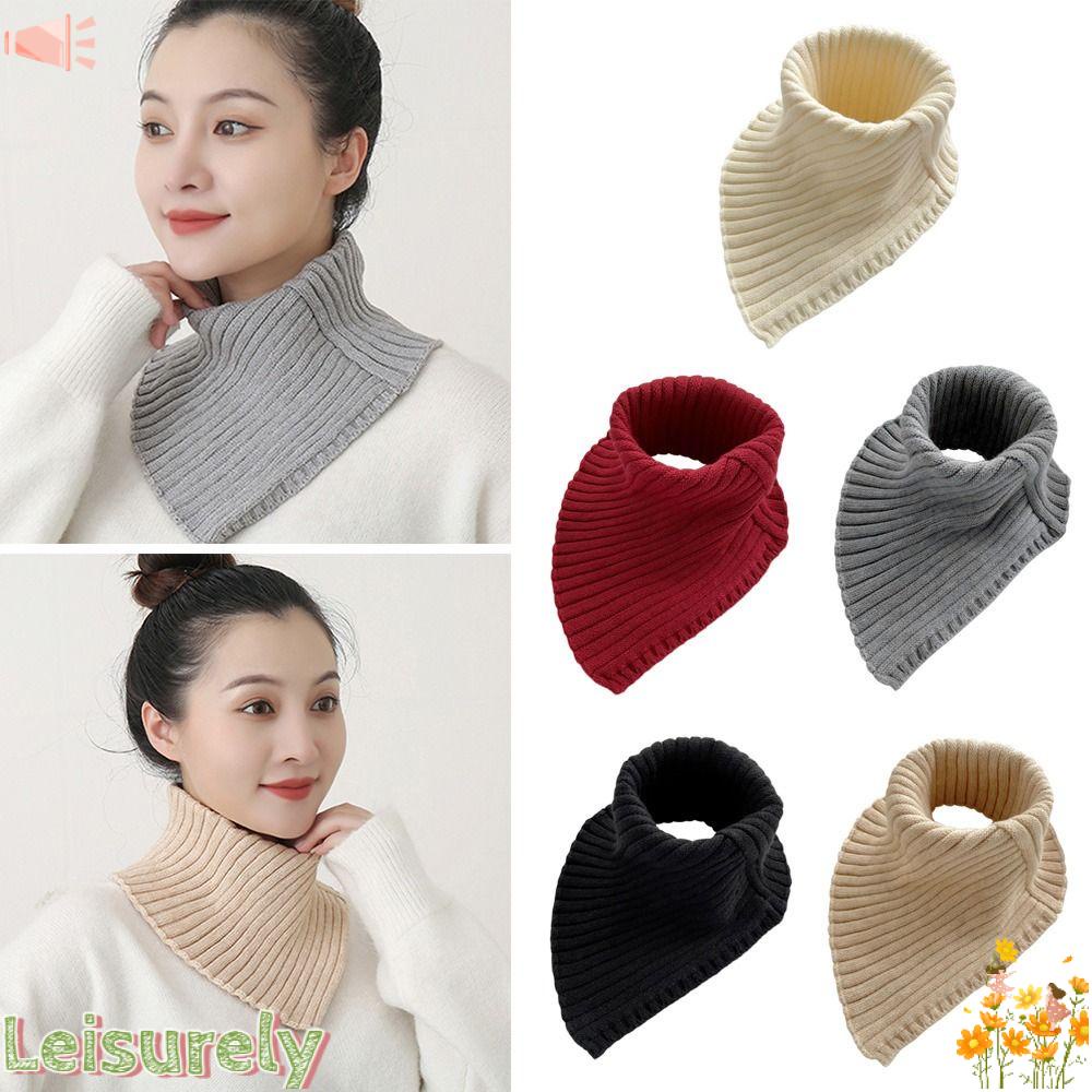 LEILY Cổ Áo Giả Dệt Kim Giữ Ấm Có Thể Tháo Rời Cho Nữ