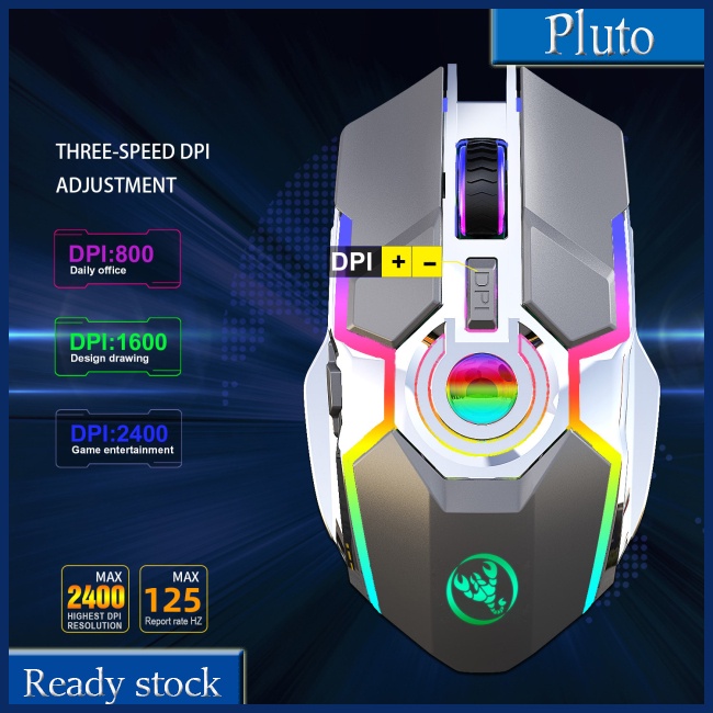 Mới Chuột không dây 2.4G 7 Nút Bấm 800 / 1600 / 2400 DPI