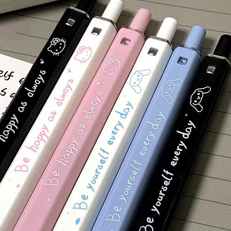 Bút Mực Gel Ngòi 0.5mm Khô Nhanh In Họa Tiết Hoạt Hình Phong Cách Hàn Quốc