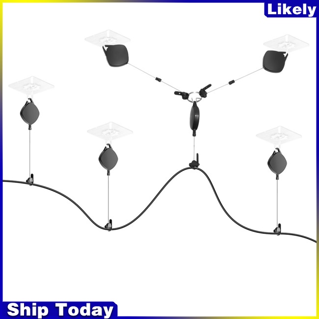 Set 6 Ròng Rọc Có Thể Thu Vào Kèm Dây Cáp VR Xoay 360 Độ°Máy Hút Bụi Dạng Xoay Không Ồn Tiện Dụng