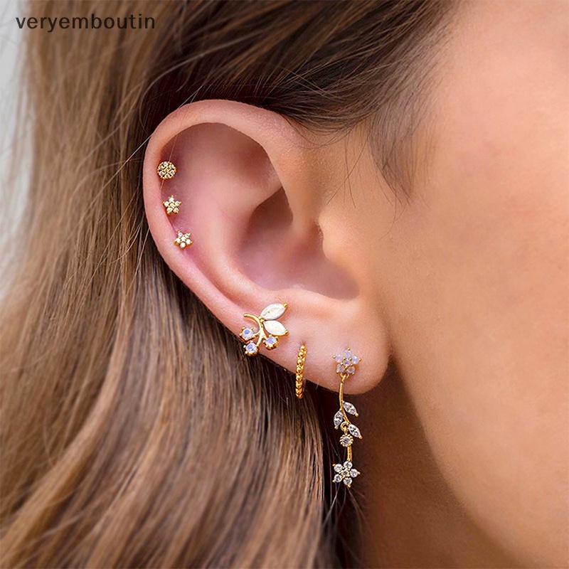 1 Bộ Hoa Tai Đính Đá Thời Trang Dành Cho Nữ