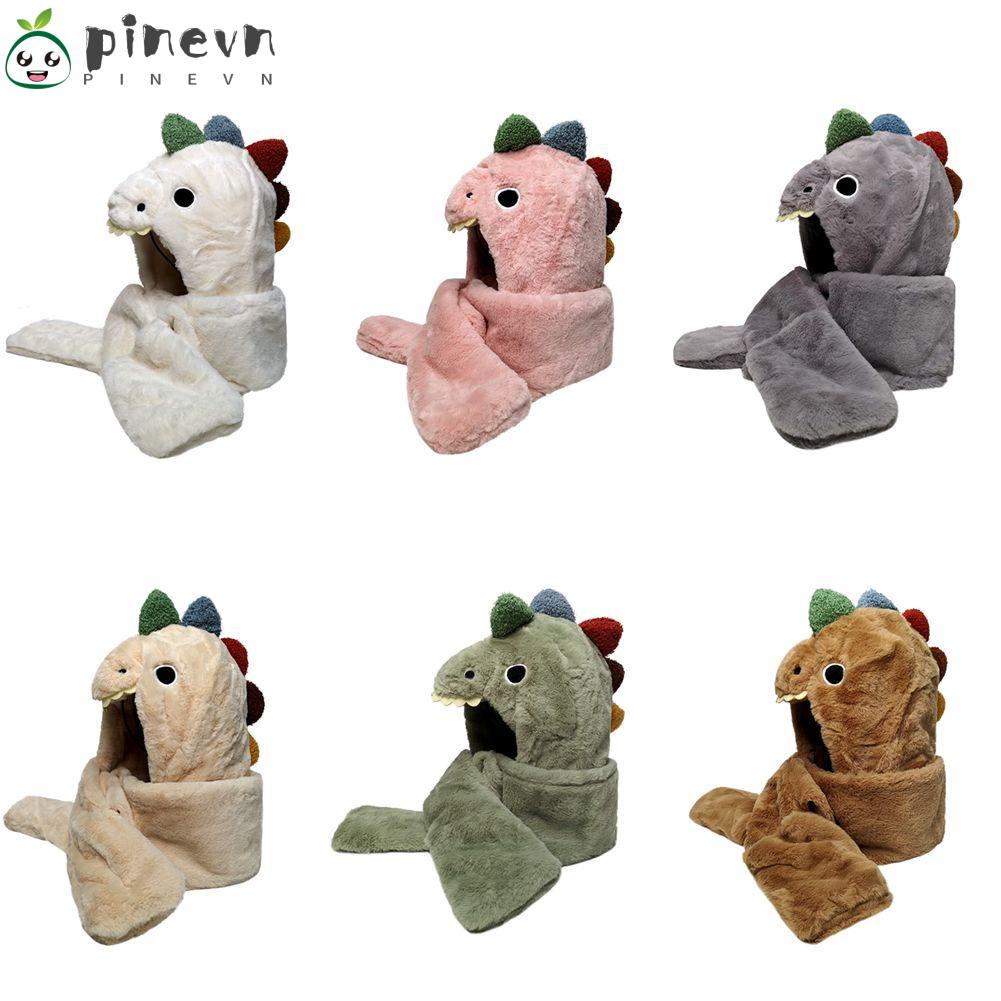 PINEVN Nón Khăn Choàng Dày Dặn Chống Lạnh Kèm Găng Tay Hình Khủng Long Hoạt Hình One Piece