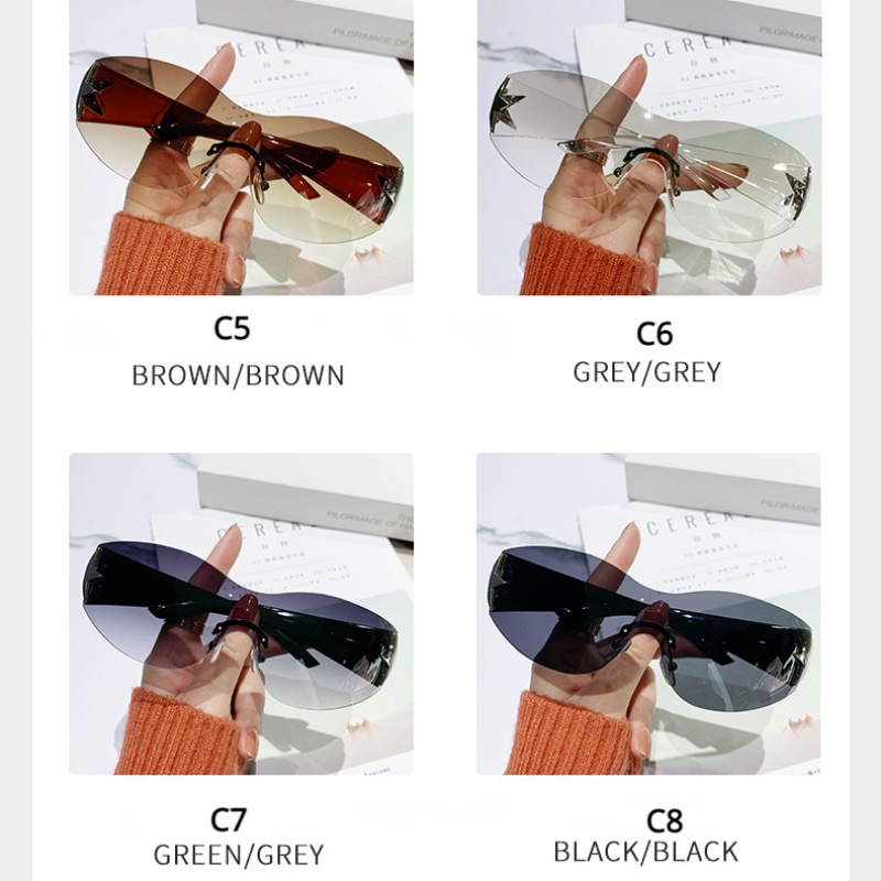 Kính Mát Không Gọng Ngôi Sao Năm Mới Của Millennium Spice Girl Y2K COD  Cho Nữ