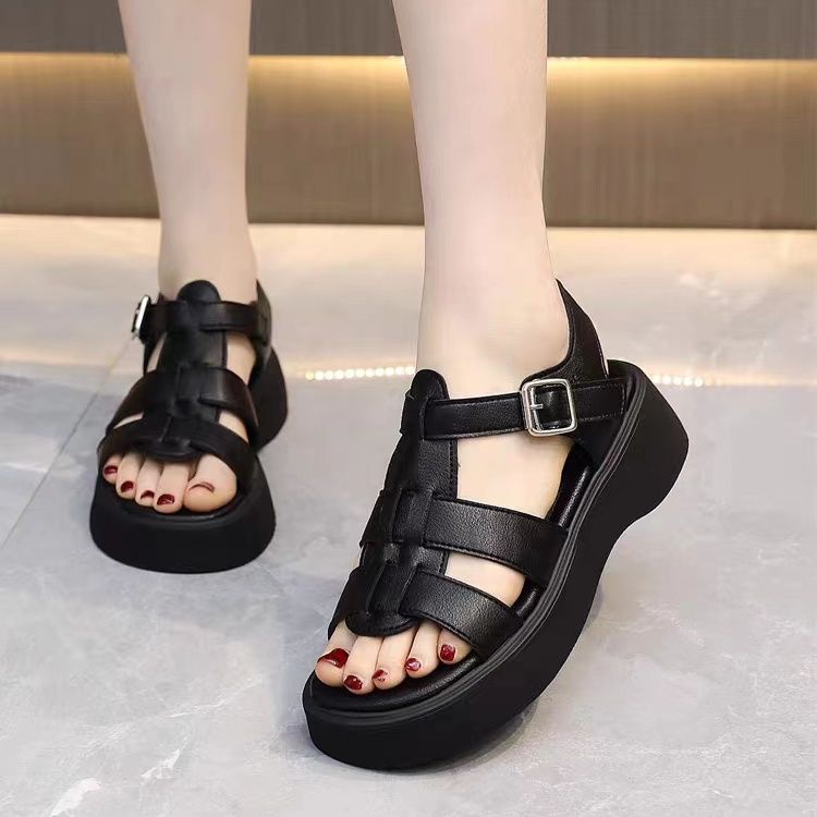 Giày Sandal Đế Mềm Thoáng Khí Thời Trang Mùa Hè 2023 Phong Cách Retro Cho Nữ
