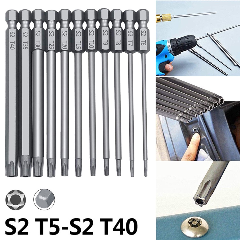 RIRIHI Set 12 Đầu Tua Vít Lục Giác 1 / 4 inch Và Đầu Vít Nam Châm Bằng Thép S2 50mm / 75mm / 100mm