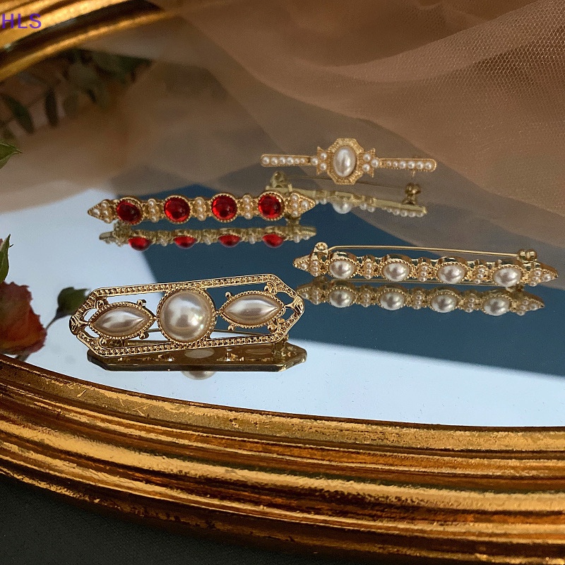 Ghim Cài Áo Đính Ngọc Trai Nhân Tạo Phong Cách Trung Cổ