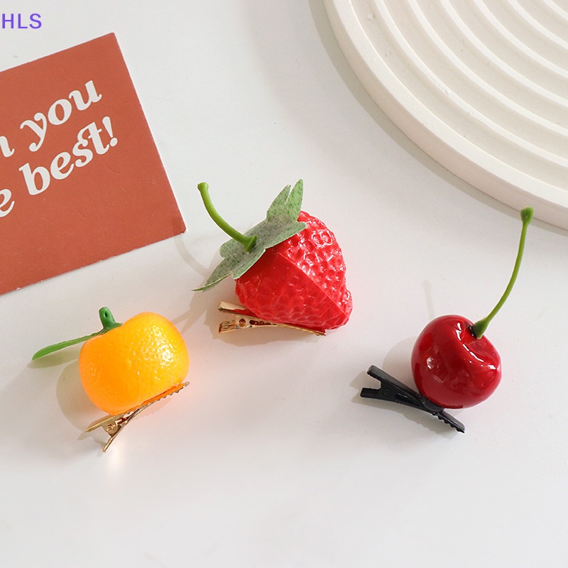 Kẹp Tóc Hình Trái Dâu / Cherry Dễ Thương Cho Bé Gái