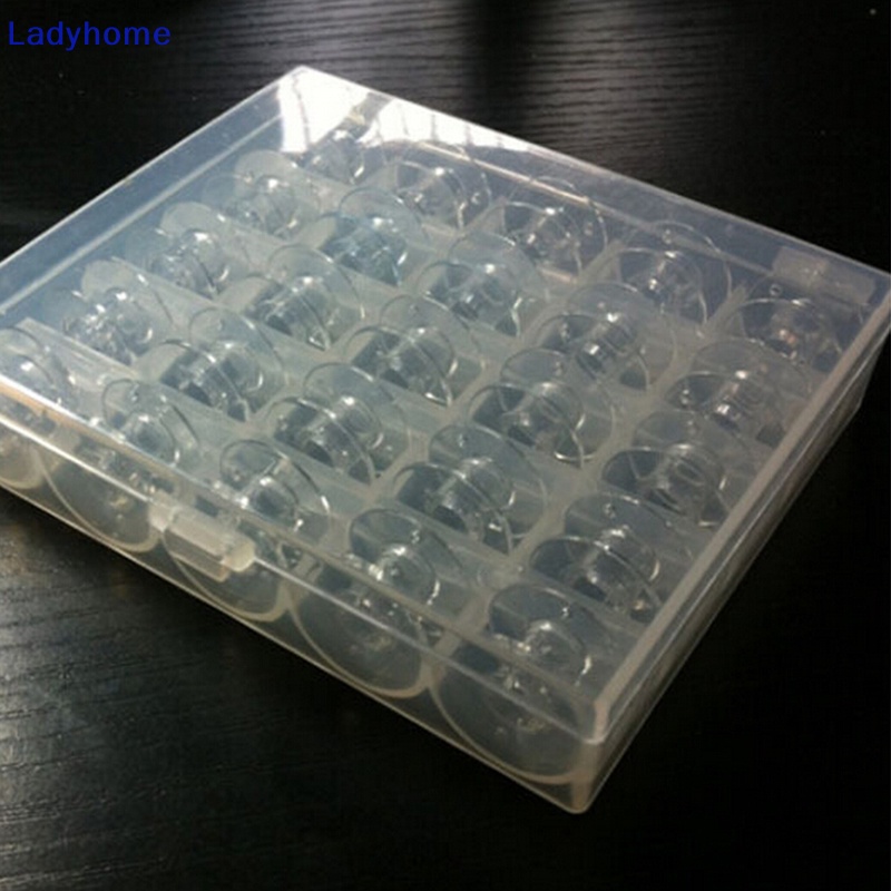 Hộp Trong Suốt 25 Ngăn Đựng Cuộn Chỉ Kèm Khóa Tiện Dụng