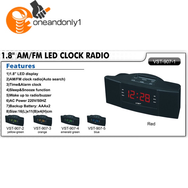 Đồng Hồ Báo Thức AM / FM Radio Có Màn Hình LED Phích Cắm Châu Âu