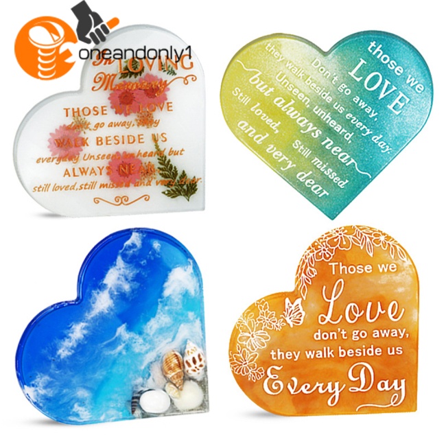 Bộ 4 Khuôn Silicone Hình Trái Tim Làm Đồ Thủ Công Diy Có Thể Tái Sử Dụng