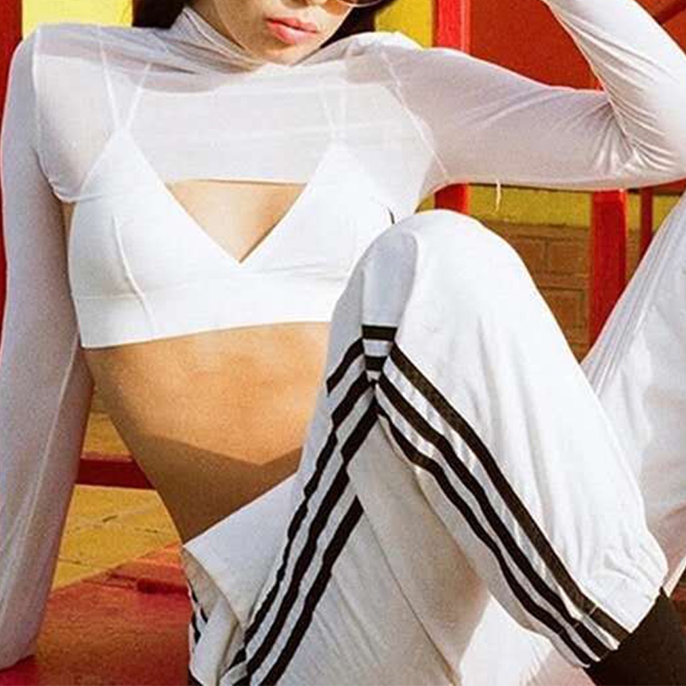 Áo Lưới Chui Đầu Màu Trơn Xuyên Thấu Gợi Cảm Cho Nữ